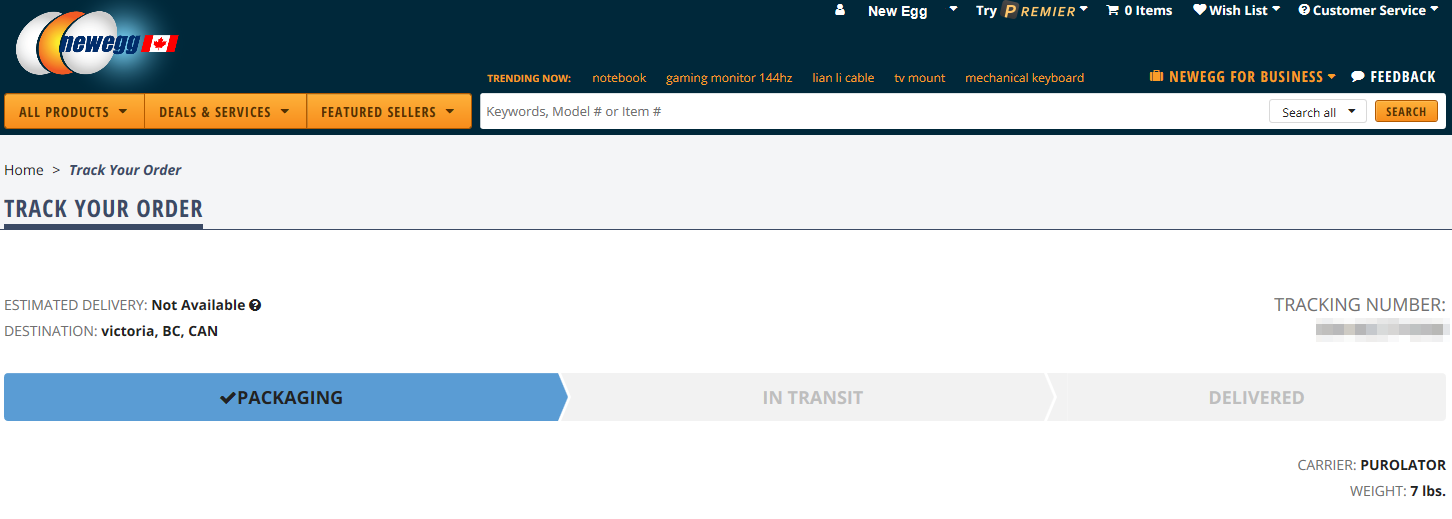 Checking the status of an order Newegg Knowledge Base